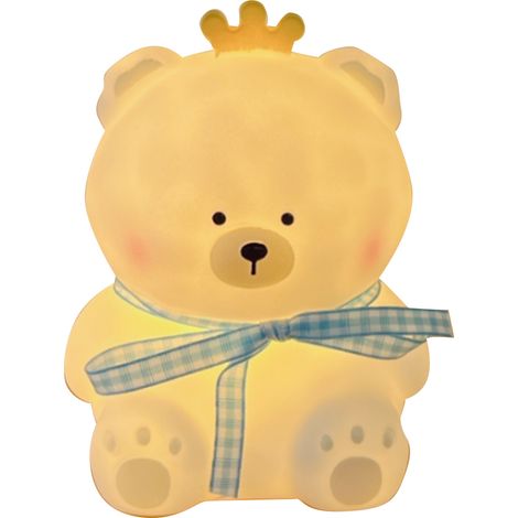 Lampe LED décorative moderne en forme d'animal de dessin animé, veilleuse de chevet, pour chambre à coucher, salon, chien à ruban bleu (1/5)