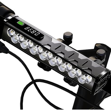 Fahrradlampe mit 17 LEDs und 3400 Lumen – USB-aufladbar – Digitale Akkuanzeige (1/5)