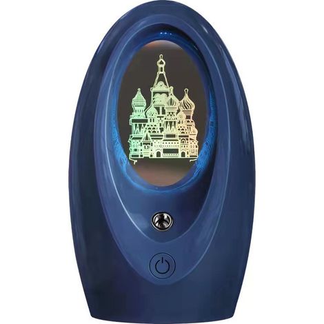 Mini-USB-Luftbefeuchter mit leisem Nachtlicht – Aromatherapie für Büro oder Schlafzimmer, Marineblau (Schlossdesign) (1/5)