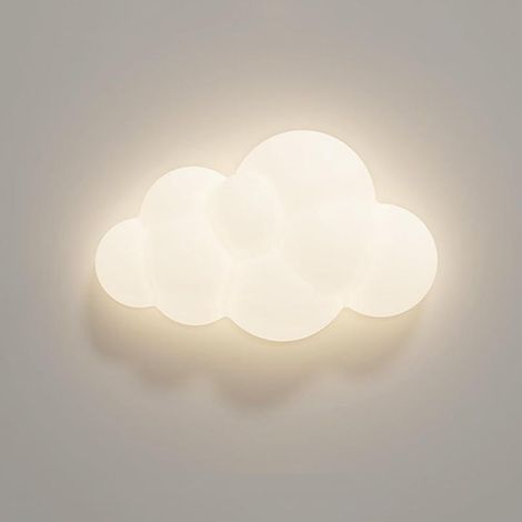 3D LED Cloud Recessed Ceiling Light, 10W Dimmable, Milk White Acrylic with Stars, for Bedroom or Hallway (1/5)