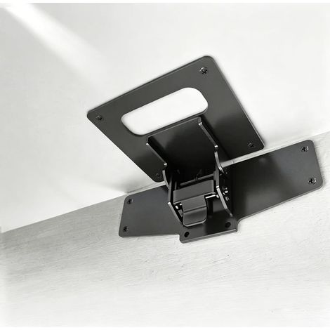 Bracket d'étagère flottante pliable noir, étagère de stockage mur de chambre (1/5)