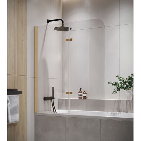 Badplaats – Paroi de baignoire rotative en verre de sécurité 120 x 140 cm – Profil pivotant 7,5 cm – Nano-revêtement anti-calcaire (1/5)