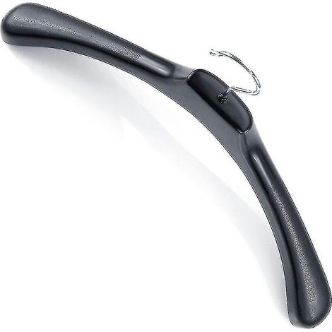 Gruccia appendiabiti robusta in plastica nera, larga 40 cm, adatta per camicie, top e abiti da adulto. (1/4)