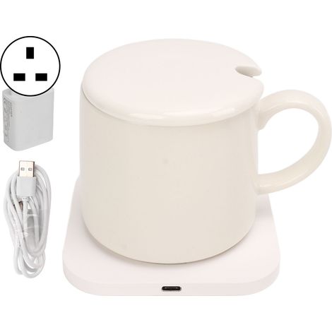 Chargeur sans fil pour téléphone + réchauffe-tasse à café 50°C, plaque chauffante pour mug, adapté 100-240V, chauffe-verre intelligent (1/5)