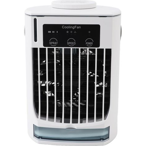 Climatiseur Portable USB Évaporatif 3-en-1, Ventilateur de Bureau Compact en ABS Silencieux 55dB, Réservoir 500ml pour Maison Bureau Camping (1/4)