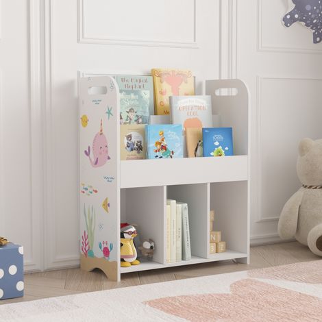 Scaffale per Cameretta Røyrvik Mobile per Libri Giochi 75x62x29 cm Oceano [en.casa]