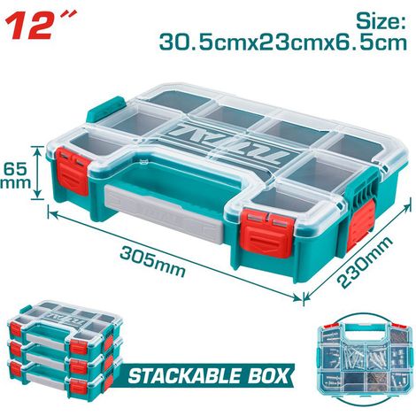 CASSETTA VALIGETTA PORTAMINUTERIE UTENSILI ORGANIZER MODULABILE 30,5x23x6,5cm TOTAL