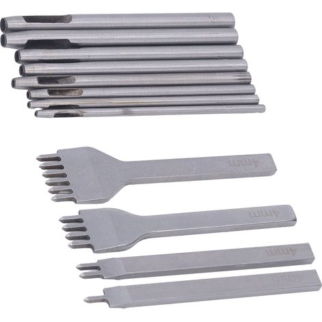 Poinçonneuse manuelle pour cuir avec embouts interchangeables, outil de marquage et perforation pour la sellerie et la maroquinerie. (1/5)