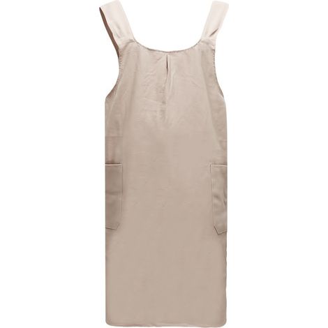 Khakifarbene, einfarbige Schürze aus Baumwoll-Leinen mit großen Taschen, japanischer Stil
