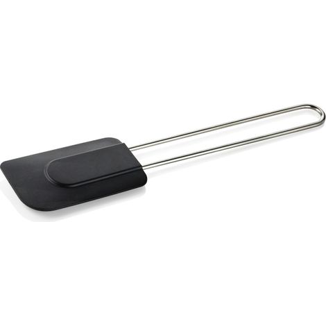 Spatule à pâte manche fil 32 cm 12 x 7 cm noir silicone inox - Was Germany (1/2)