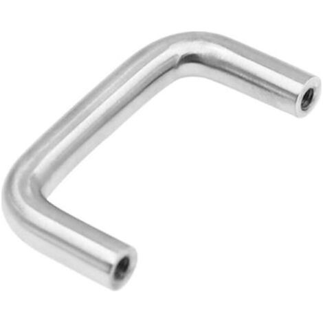 Poignée de meuble design, distance entre les trous 96 mm, pour cuisine, salle de bain, étagère, alliage d'aluminium, argent, 2 pièces (1/3)