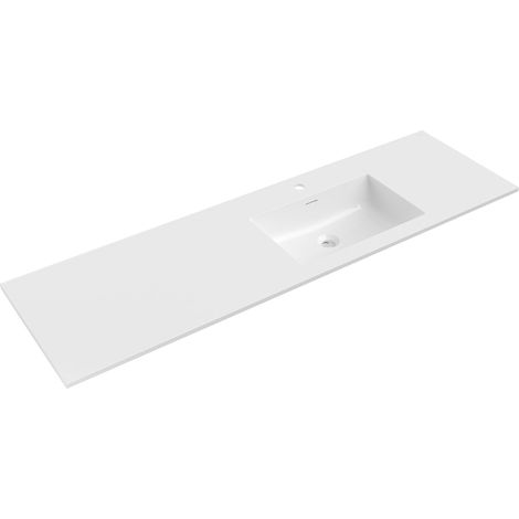 Mexen Otis lavabo empotrado en encimera derecho 161 x 46,5 cm, blanco brillo - 25181600P (1/3)
