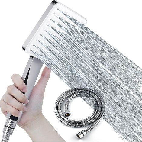 Pommeau de douche avec flexible de 1,5 m, douchette haute pression à jet puissant (1/5)