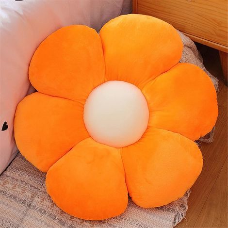 Plüschkissen in Blumenform – Bodenkissen – Stuhlkissen – Für Haus und Garten GROOFOO (Kristallvelours, Orange, 30 cm) (1/5)