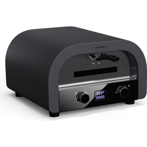 Klarstein Horno para pizzas de interior y exterior FornoVetro Dos resistencias 2200W hasta 550° Pantalla digital Cool Touch