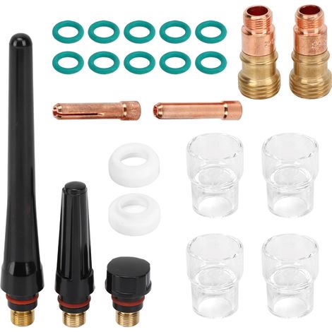 Jeu de 23 accessoires pour torche TIG WP17/18/26, pièces détachées de soudage, kit complet pour poste à souder, équipement robuste et polyvalent. (1/5)
