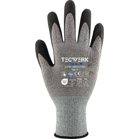 Gants FlexN taille 8 gris/noir EN 388 EPI II TECWERK (1/3)