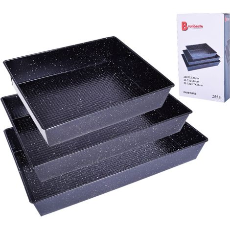 Set mit 3 antihaftbeschichteten Backblechen von brunbeste BB-2555 (1/4)