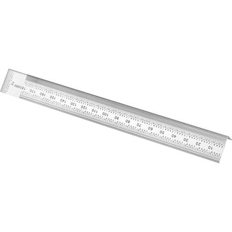 Règle en acier inoxydable 180 mm avec trou et encoche, outil de mesure précis pour bricolage et couture (1/5)