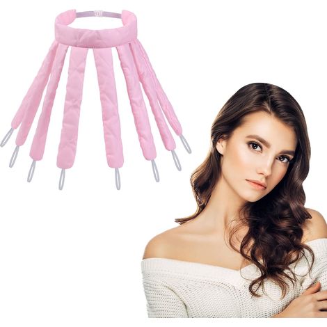 Bigoudis sans chaleur Octopus Design pour cheveux longs, rouleaux de nuit en ruban de soie doux, kit de bigoudis faciles à utiliser, outils de coiffure à faire soi-même (rose) (1/5)