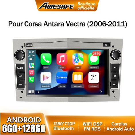 AWESAFE 4G Autoradio Android 13 6Go+128Go pour Opel Corsa Vivaro Antara Zafira Astra 7 '' Écran Tactile Carplay Android Auto Gris (1/5)