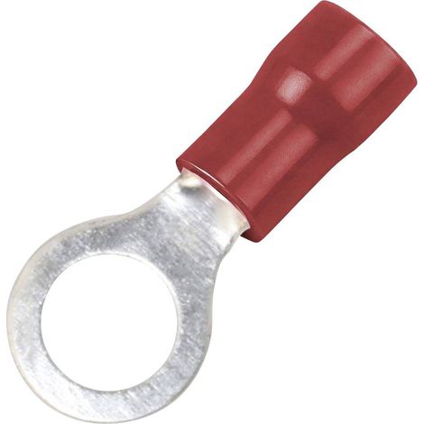 Capocorda a occhiello, sezione (max.)=1,5 mm², Ø foro = 5,2 mm, parzialmente isolato, rosso Conrad Components 746061, 1 (1/3)