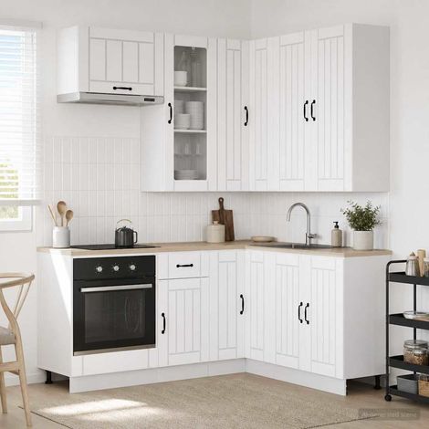 vidaXL Unità Cucina LUCCA 8 pz Bianco Legno ingegnerizzato (1/5)