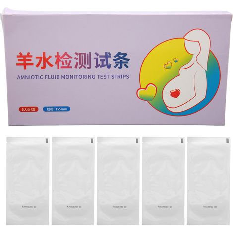 5 bandelettes de test de liquide amniotique - Autocontrôle professionnel du pH pour femmes enceintes (1/5)