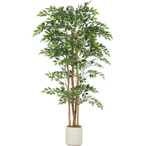 HOMCOM 180cm Artificial Ficus Tree, Faux Plant for Home Decor (1/5)