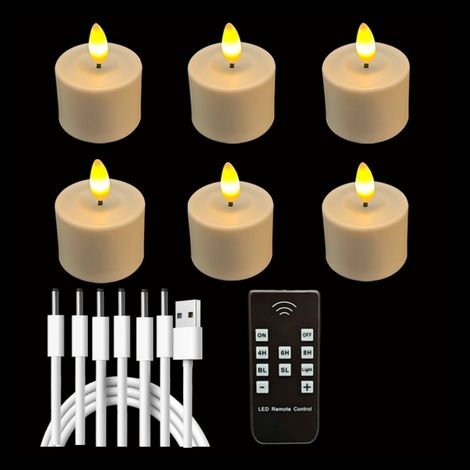 Set mit 6 kabellosen LED-Leuchten mit Fernbedienung und integriertem Timer