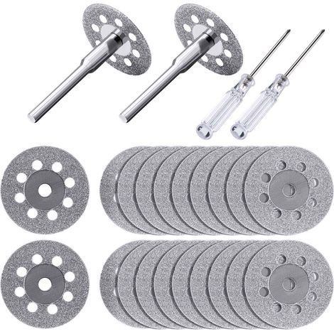 Disque De Coupe En Diamant - 22 mm - Pour Outils Rotatifs - 20 Pièces Avec 4 Mandrins 3 mm Et 2 Tournevis Cristal - Accessoire Universel (1/5)