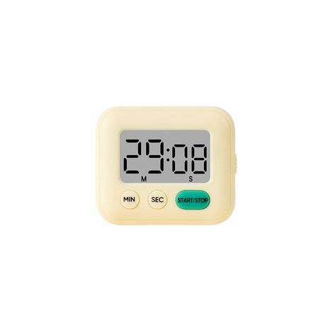 Minuteur magnétique jaune - cuisine/bureau - facile à utiliser - multifonction - (1/5)