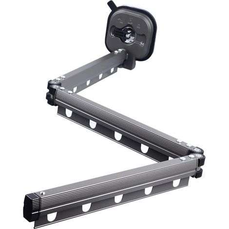 Étendoir à linge mural rétractable – Rotatif à 360° – Alliage d'aluminium – Pliable pour balcon, buanderie, salle de bain – Supporte vêtements lourds (1/5)