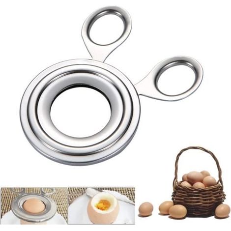 Coupe-oeufs - Cuisine - Ouvre-oeuf à la Coque - Acier inoxydable - Facile à utiliser - Pour œufs durs (1/4)