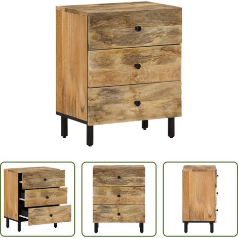 Bois de manguier - Table de chevet 50x33x60 cm bois de manguier massif (1/5)