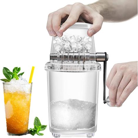 broyeur à glace manuel -Mini broyeur à glace manuel en acier inoxydable - convient aux boissons et à la glace pilée (1/5)