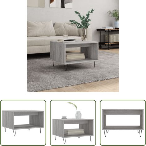 Table basse sonoma gris - Table basse sonoma gris 60x50x40 cm bois d'ingénierie (1/5)