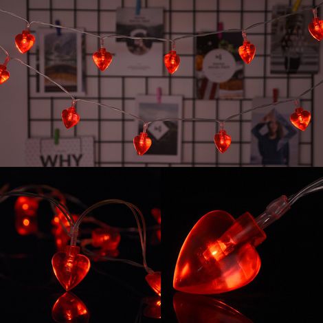 Cœur lumineux LED guirlande en forme de cœur pour Saint-Valentin, décoration DIY, lumière décorative (1/5)