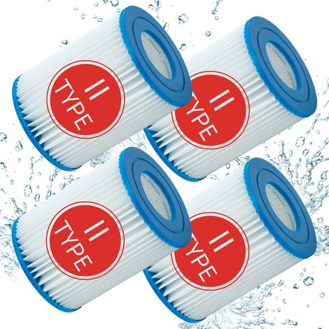 Bestway Filtre de piscine de type II, accessoires de filtre de piscine gonflable de rechange pour spa, filtre de piscine de jardin extérieur, cartouches filtrantes lavables et réutilisables, 4,17 x 5, (1/4)