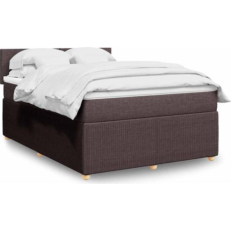Boxspringbett mit Matratze Dunkelbraun 140x190 cm Stoff