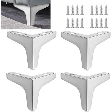Dreieckige Möbelbeine aus Metall, Tragfähigkeit bis zu 800 kg für Sofa, Couchtisch, TV-Ständer und Möbel (10 cm, Silber) (1/5)