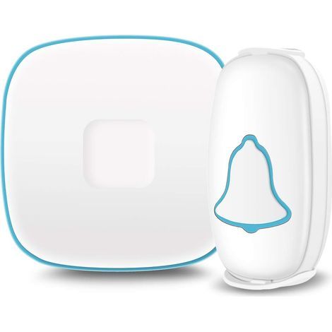 Sonnette sans fil étanche avec 38 mélodies et flash LED, facile à installer, portée de 300 mètres, 1 bouton-poussoir et 1-AquaForge (1/5)