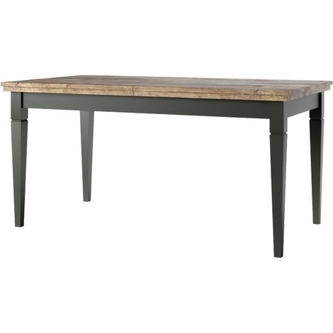 Mesa extensible hasta 240cm para comedor Colección ASSIA. Color verde y roble