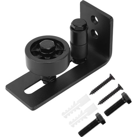 Guide De Sol Pour Porte Coulissante En Acier Noir - 8 Méthodes D'installation - Pour Porte De Grange Murale - Lot De 1 (1/5)