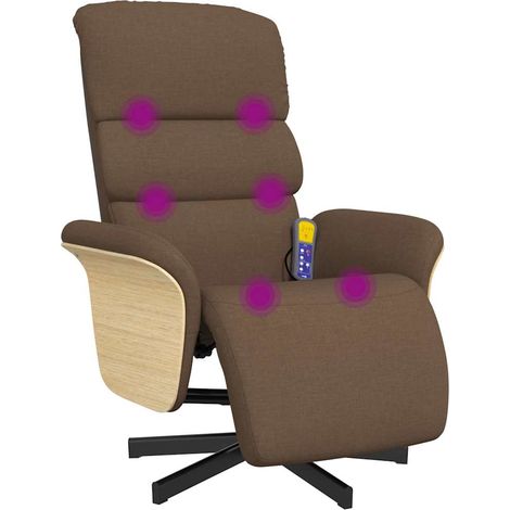 Maison Exclusive - Massagesessel mit Fußteil Braun Stoff (1/5)