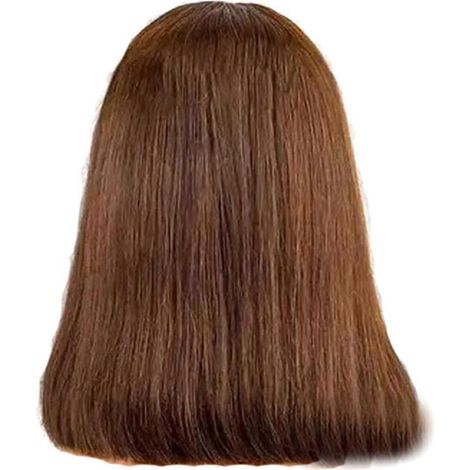 Perruque en cheveux humains brun foncé de 35,5 cm (14 pouces) avec lace frontale pour femme
