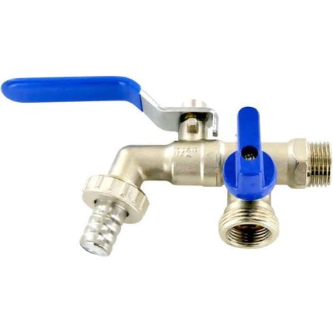 Raccord de Tuyau d'Arrosage Double EDM 1/2" - 3/4" - 3/4"