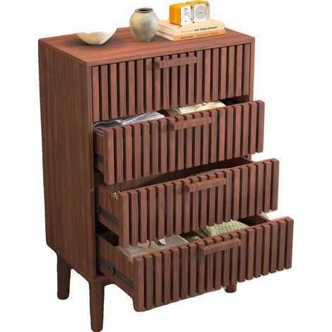 Cassettiera, 4 cassetti, design moderno, legno - 4 cassetti (1/2)