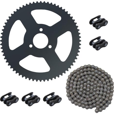 Chaîne 25H/136 maillons et pignon pour mini-voiture de sport petite pour Pocket Bike ATV moto 49CC 2 temps (1/5)