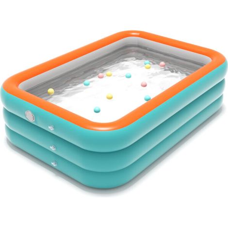 Zoternen – Piscine gonflable rectangulaire 2.6m – Résistante 0,4mm – Installation rapide – Pour enfants et adultes – Idéale pour jeux d'eau (1/5)